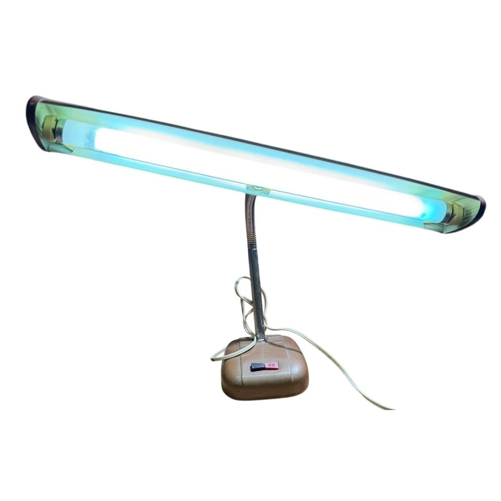 Vintage Mid-Century Modern Industrial Steel Gooseneck Office Lamp